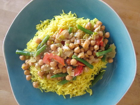Chickpea Curry with Coconut Rice.