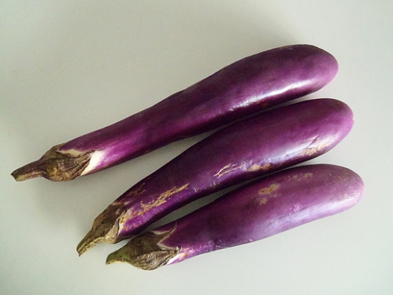 Asian eggplants.